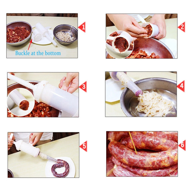 2 ชิ้นเครื่องไส้กรอกเนื้อ Stuffer FILLER มือเครื่องทำ Salami, 12x17x19cm