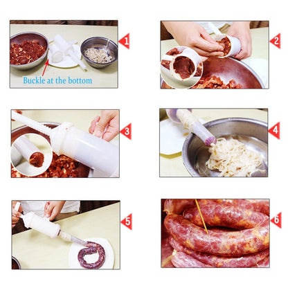 2 ชิ้นเครื่องไส้กรอกเนื้อ Stuffer FILLER มือเครื่องทำ Salami, 12x17x19cm