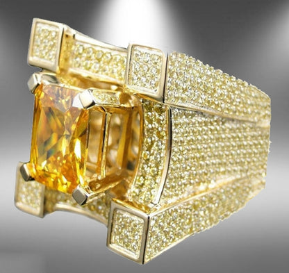 แหวนเพทาย Microencrusted สุดหรูของผู้ชาย