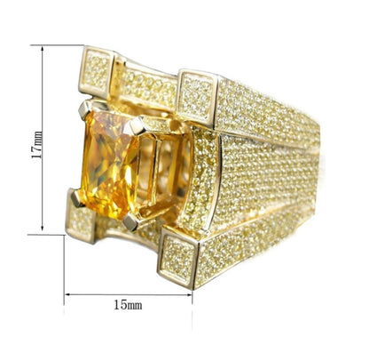 แหวนเพทาย Microencrusted สุดหรูของผู้ชาย