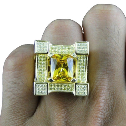 แหวนเพทาย Microencrusted สุดหรูของผู้ชาย