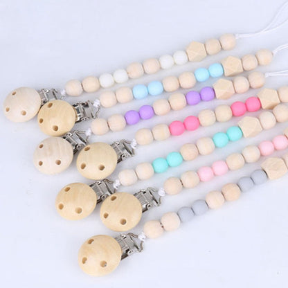 3 ชิ้น Baby Pacifier คลิปโซ่ผู้ถือไม้จุกนมหลอก Pacifier คลิปสายคล้องคอจุกนมสำหรับทารก Feeding