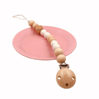 3 ชิ้น Baby Pacifier คลิปโซ่ผู้ถือไม้จุกนมหลอก Pacifier คลิปสายคล้องคอจุกนมสำหรับทารก Feeding