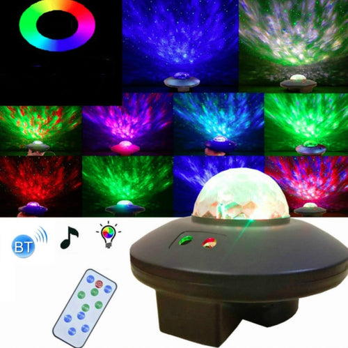 LED Water WAVE เลเซอร์ Starry Sky โปรเจคเตอร์ Light รีโมทคอนโทรล USB Bluetooth Voice Control แสงเลเซอร์หมุน MAGIC BALL LIGHT