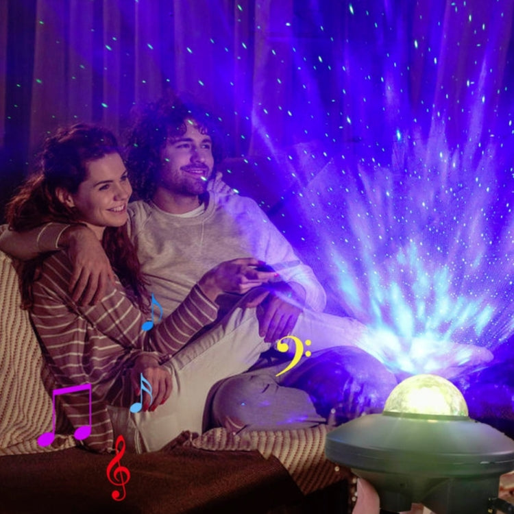 LED Water WAVE เลเซอร์ Starry Sky โปรเจคเตอร์ Light รีโมทคอนโทรล USB Bluetooth Voice Control แสงเลเซอร์หมุน MAGIC BALL LIGHT
