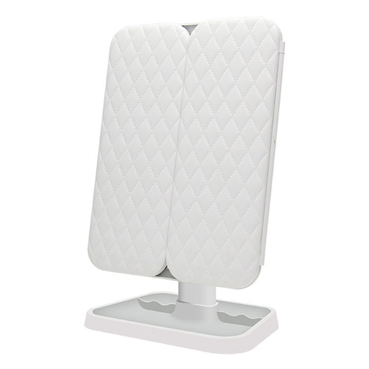 กระจกแต่งหน้าทรงสี่เหลี่ยม LED สามพับที่เรียบง่ายและมีสไตล์, Plug-in Monochrome Lamp, Charging Model Monochrome Lamp, Charging Model Three-color Light