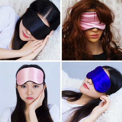 2 ชิ้น Pure Silk Sleep Rest Eye Mask เบาะ Shade Cover Travel Relax Aid Blindfolds
