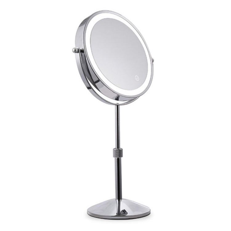 เดสก์ท็อป Double-SidedRound LED กระจกแต่งหน้าส่องสว่างกระจกขยายแบบยกได้, Plane + 3 Times Magnification(7-inch Battery Model), Plane + 5 Times Magnification(7-inch Battery Model), Plane + 7 Times Magnification(7-inch Battery Model)
