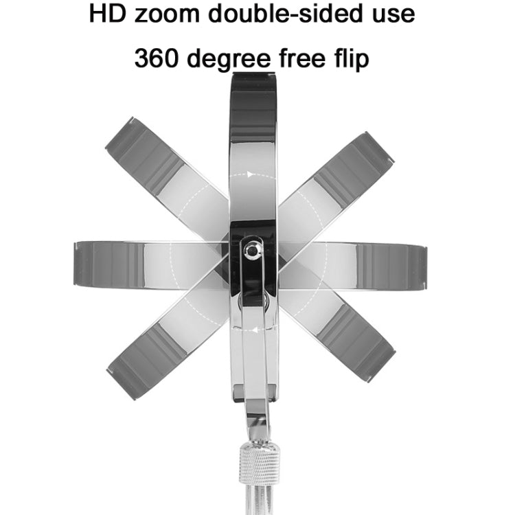 เดสก์ท็อป Double-SidedRound LED กระจกแต่งหน้าส่องสว่างกระจกขยายแบบยกได้, Plane + 3 Times Magnification(7-inch Battery Model), Plane + 5 Times Magnification(7-inch Battery Model), Plane + 7 Times Magnification(7-inch Battery Model)