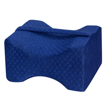 Orthopedic Memory Foam เข่า Wedge หมอนสำหรับ Sleeping อาการปวดตะโพกกลับ Hip Joint Pain Relief Contour ขาต้นขา Pad สนับสนุนเบาะ, White, White+bandage, Navy blue grid+bandage