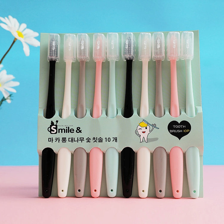 10 in 1 ครัวเรือน Macaron Bamboo Charcoal ผู้ใหญ่ไอศกรีมแปรงสีฟันผมนุ่ม