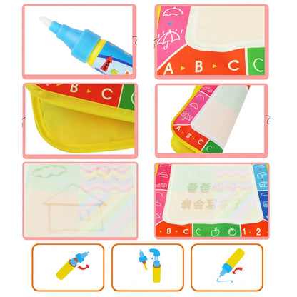 3 PCS Magic Graffiti Water Writing Cloth เด็กกระดานวาดภาพพับได้พร้อมปากกาขนาด: 29 ซม. x 29 ซม