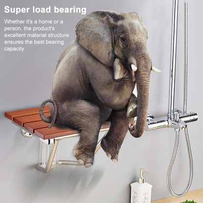 เก้าอี้อาบน้ำพักผ่อนติดผนังไม้เนื้อแข็งพับได้, F Fype Folding Solid Chair