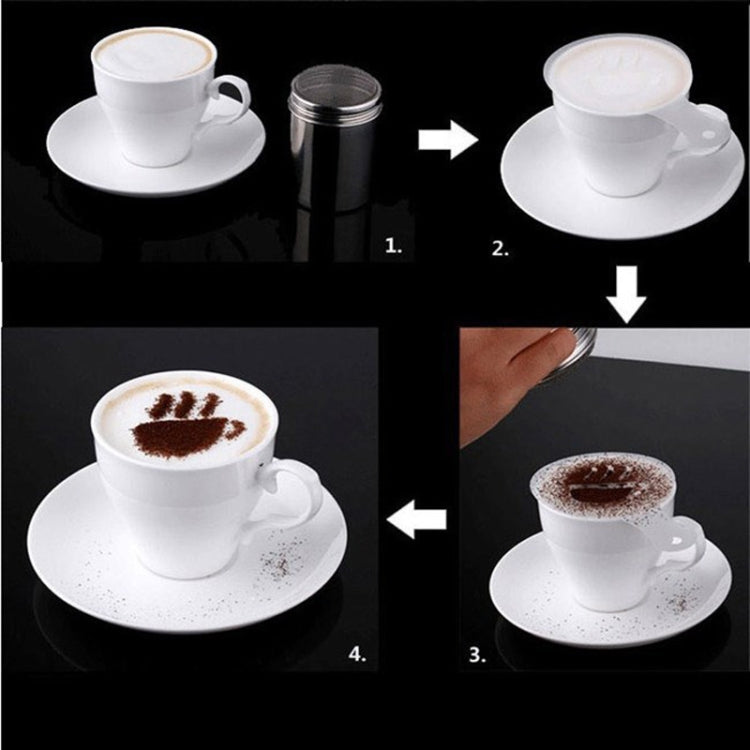 32 PCS ลายฉลุกาแฟกรองเครื่องชงกาแฟ Cappuccino แม่พิมพ์แม่แบบสกรูดอกไม้ Pad สเปรย์ Art Baking Tools, 32 PCS