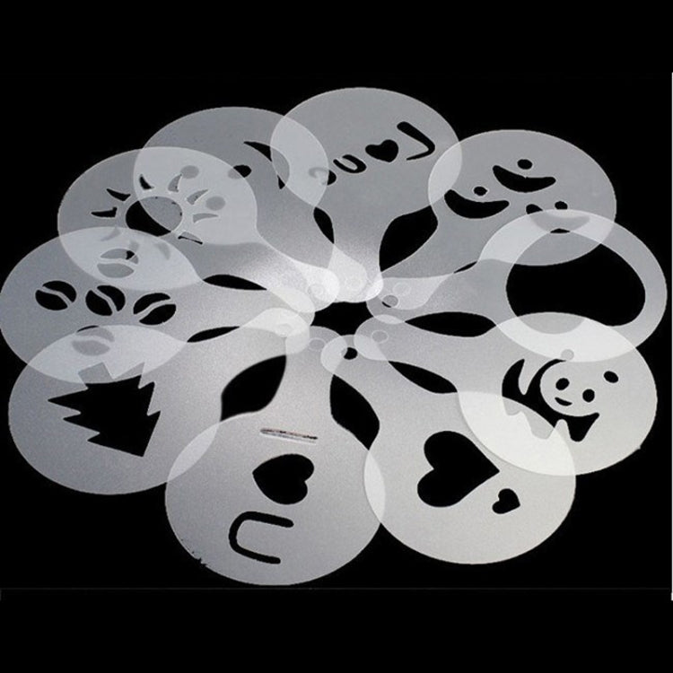 32 PCS ลายฉลุกาแฟกรองเครื่องชงกาแฟ Cappuccino แม่พิมพ์แม่แบบสกรูดอกไม้ Pad สเปรย์ Art Baking Tools, 32 PCS