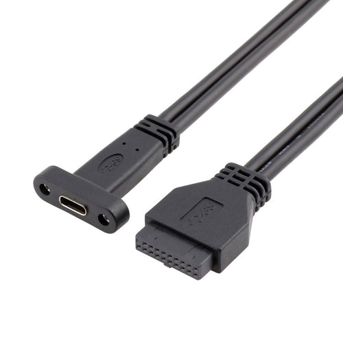 50 ซม. USB3.0 20P ถึง USB Type-C แม่แชสซี PCI Bit Baffle Wire