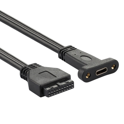 50 ซม. USB3.0 20P ถึง USB Type-C แม่แชสซี PCI Bit Baffle Wire