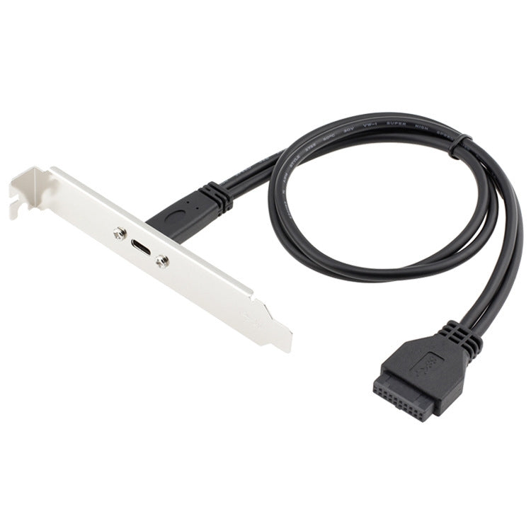 50 ซม. USB3.0 20P ถึง USB Type-C แม่แชสซี PCI Bit Baffle Wire