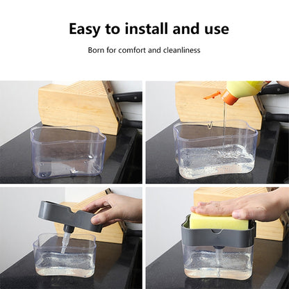 กดเครื่องจ่ายสบู่เหลวในครัวผงซักฟอกล้าง Presser, Gray