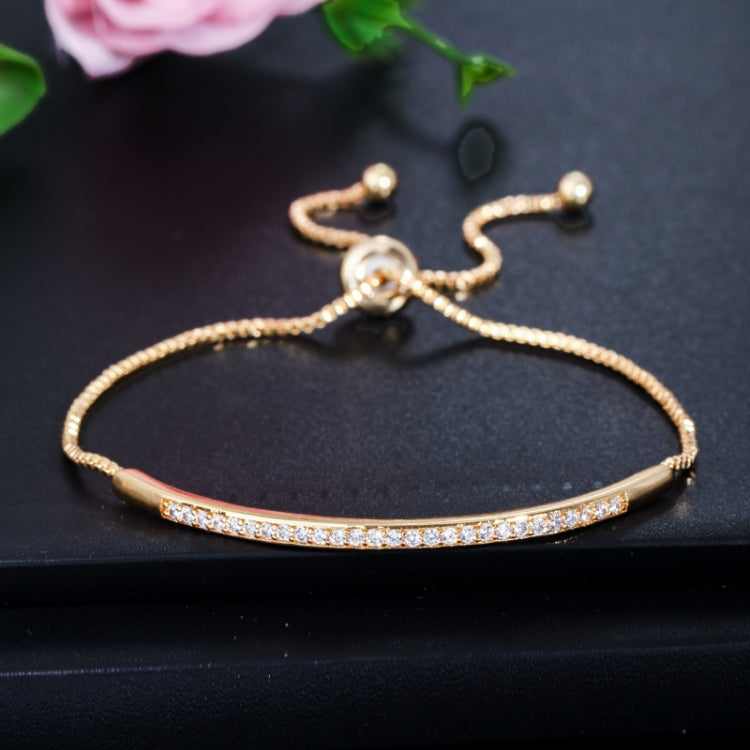 เครื่องประดับมือที่สวยหรูปรับได้ฝังไมโครเพทายเงาแถวเดียวโค้ง Aracelet