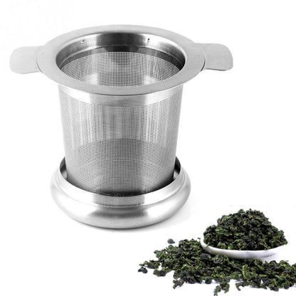 ที่กรองชาสแตนเลสพร้อมฝาปิดเป็นถาดกรองชาหยด, Stainless Steel Tea Infuser