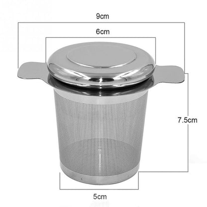 ที่กรองชาสแตนเลสพร้อมฝาปิดเป็นถาดกรองชาหยด, Stainless Steel Tea Infuser
