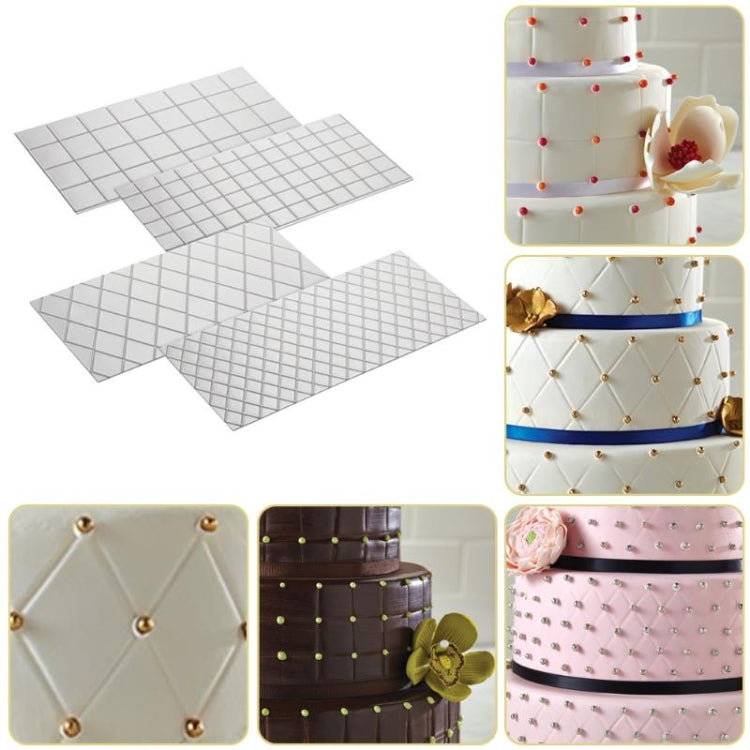 แม่พิมพ์พิมพ์เค้ก DIY Wexture 2 ชุด, Plaid pattern, Roll rattan