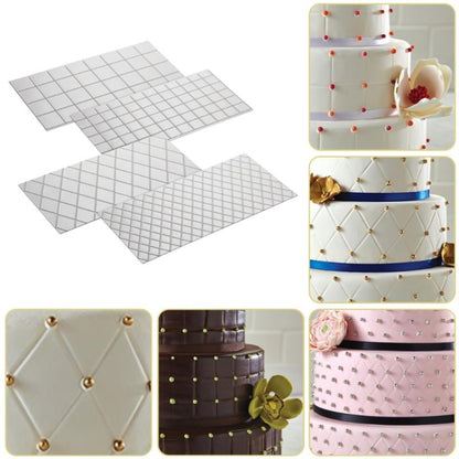 แม่พิมพ์พิมพ์เค้ก DIY Wexture 2 ชุด, Plaid pattern, Roll rattan