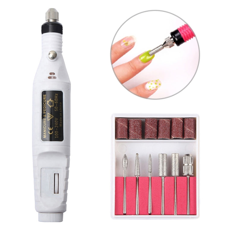 1 ชุด Power Professional เครื่องแต่งเล็บไฟฟ้าปากกาเล็บเท้าเล็บแฟ้มเล็บเครื่องมือ 6 bits เจาะเครื่องเจาะเล็บ, US Plug White, EU Plug White, EU Plug Black