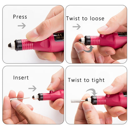 1 ชุด Power Professional เครื่องแต่งเล็บไฟฟ้าปากกาเล็บเท้าเล็บแฟ้มเล็บเครื่องมือ 6 bits เจาะเครื่องเจาะเล็บ, US Plug White, EU Plug White, EU Plug Black