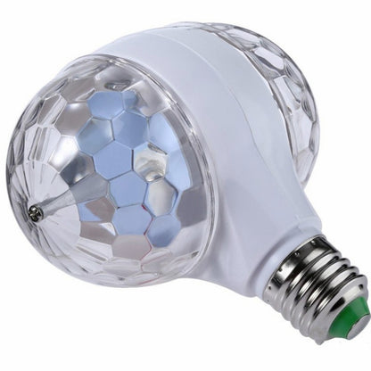 E27 6W LED Double Head หลอดไฟสีสันสดใสหมุน Magic Ball Stage แสงเลเซอร์โปรเจคเตอร์ E27