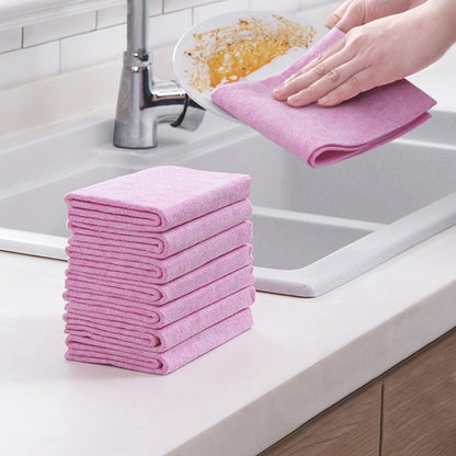 10 ชิ้นกะลามะพร้าว Rags ในครัวเรือน Lint ฟรีหนาดูดซับน้ำ Non - stick น้ำมันล้างจานผ้าทำความสะอาด, 30x30cm
