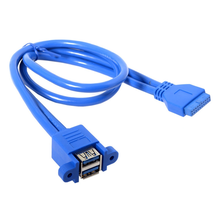 เมนบอร์ด 20pin เปิดสายต่อ USB3.0 คู่พร้อมสายหูฟัง, Blue