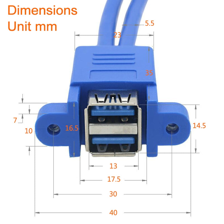 เมนบอร์ด 20pin เปิดสายต่อ USB3.0 คู่พร้อมสายหูฟัง, Blue