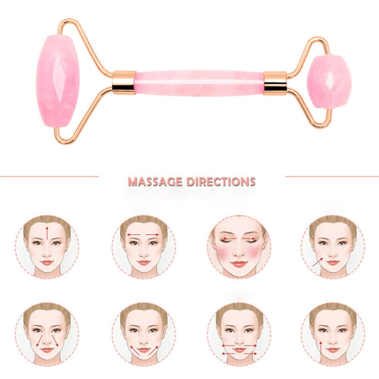ลูกกลิ้งนวดหัวคู่ธรรมชาติRoseคริสตัลควอตซ์หยกหินป้องกันเซลลูไลท์ริ้วรอยFacial Body Beautyสุขภาพเครื่องมือ