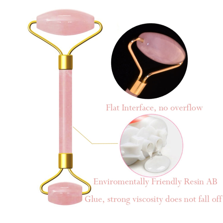 ลูกกลิ้งนวดหัวคู่ธรรมชาติRoseคริสตัลควอตซ์หยกหินป้องกันเซลลูไลท์ริ้วรอยFacial Body Beautyสุขภาพเครื่องมือ