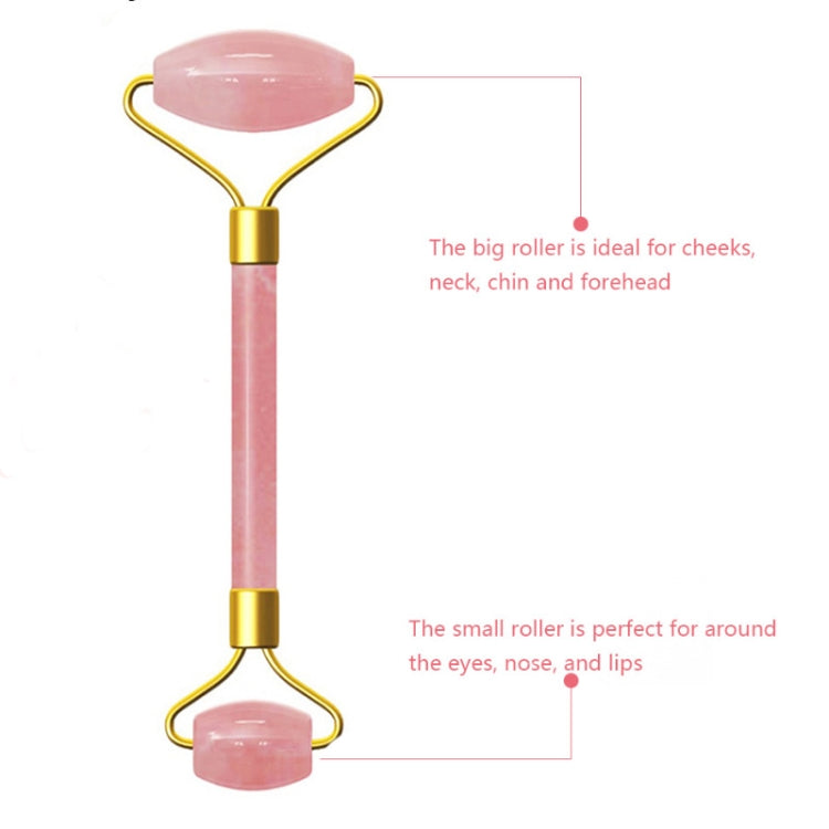 ลูกกลิ้งนวดหัวคู่ธรรมชาติRoseคริสตัลควอตซ์หยกหินป้องกันเซลลูไลท์ริ้วรอยFacial Body Beautyสุขภาพเครื่องมือ