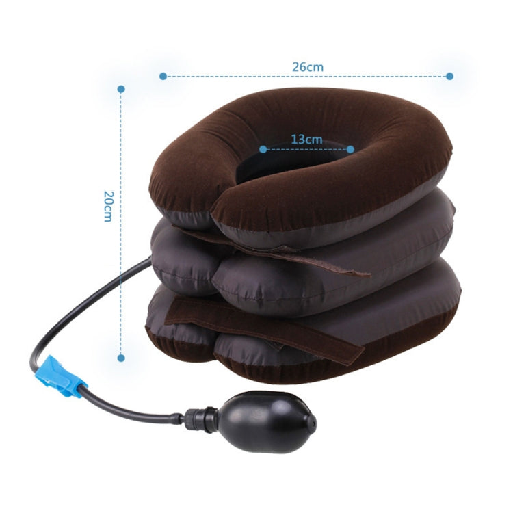 Inflatable Air คอปากมดลูกอุปกรณ์นุ่มกลับไหล่คอ Ache นวดปวดศีรษะปวดบรรเทาผ่อนคลายรั้ง, Half Cashmere (Coffee)