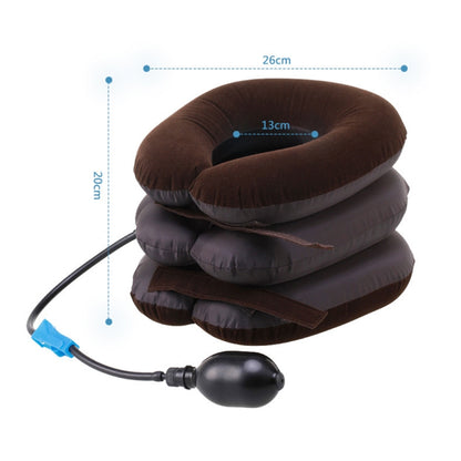 Inflatable Air คอปากมดลูกอุปกรณ์นุ่มกลับไหล่คอ Ache นวดปวดศีรษะปวดบรรเทาผ่อนคลายรั้ง, Half Cashmere (Coffee)