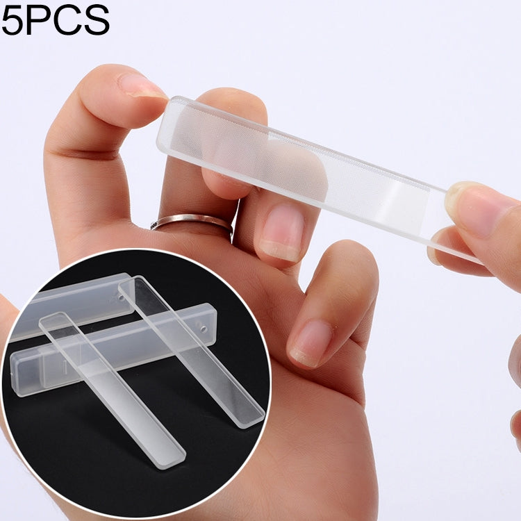 5 ชิ้นนาโนคริสตัลแก้วตะไบเล็บแต่งเล็บเครื่องมือทำเล็บมือ, Plastic Box