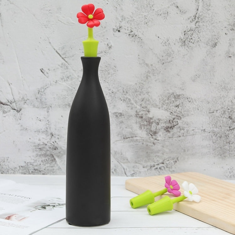 3 PCS Creative Wine เครื่องดื่มการเก็บรักษา Stopper ดอกไม้ซิลิโคนไวน์ Stopper, 3 PCS Rose Stopper, 3 PCS Red Sun Flower Beer Stopper, 3 PCS Leaf Beer Stopper