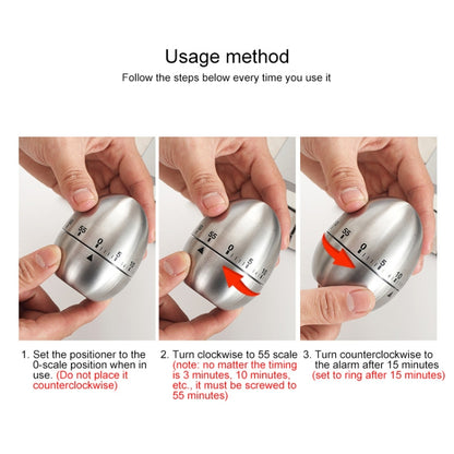 Mechanical Egg Kitchen Cooking Timer Alarm 60 นาทีเครื่องมือห้องครัวสแตนเลส, Mechanical Egg Timer