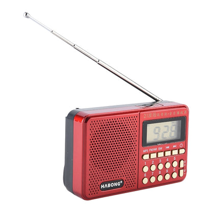 3 ชิ้น HABONG KK-170 แบบพกพา 21 วงวิทยุ FM / AM / SW วิทยุรับวิทยุแบบชาร์จลำโพงรองรับ USB / บัตร TF / เครื่องเล่นเพลง MP3
