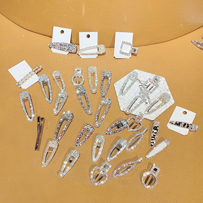 แฟชั่นแฟลชหรูหราเพชรคริสตัลเพิร์ล Elegant ผู้หญิง Barrettes อุปกรณ์เสริมผม