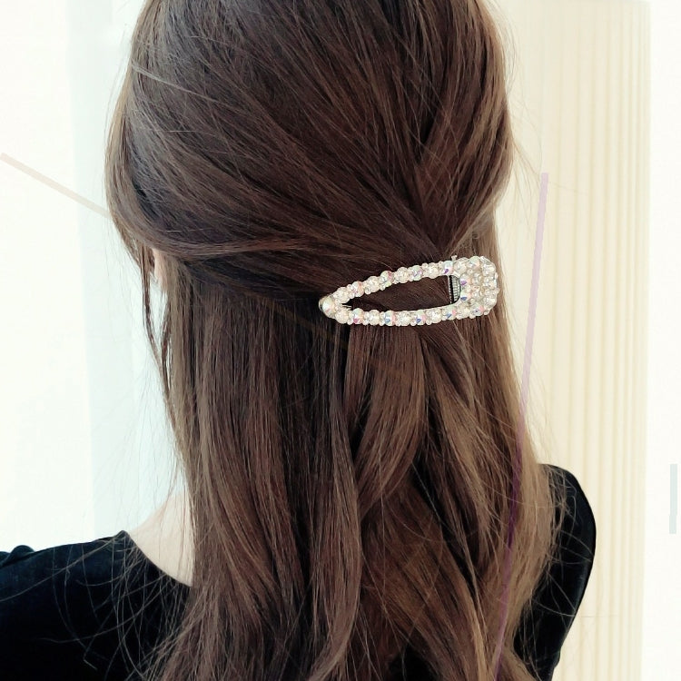 แฟชั่นแฟลชหรูหราเพชรคริสตัลเพิร์ล Elegant ผู้หญิง Barrettes อุปกรณ์เสริมผม