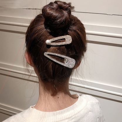 แฟชั่นแฟลชหรูหราเพชรคริสตัลเพิร์ล Elegant ผู้หญิง Barrettes อุปกรณ์เสริมผม