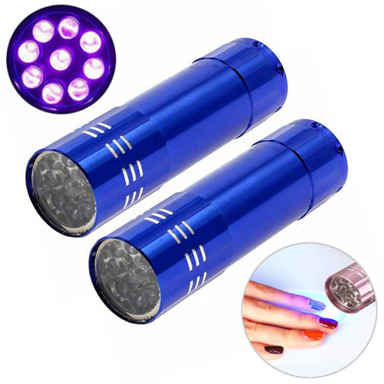 2 ชิ้นเครื่องเป่าเล็บมินิ LED ไฟฉายโคมไฟยูวีแบบพกพาสำหรับเล็บเจลเครื่องเป่าอย่างรวดเร็ว