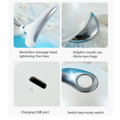 ไฟฟ้า Dolphin คอนวดกำจัดริ้วรอยมือถือการสั่นสะเทือนคอนวดหน้าความงามเครื่องมือ