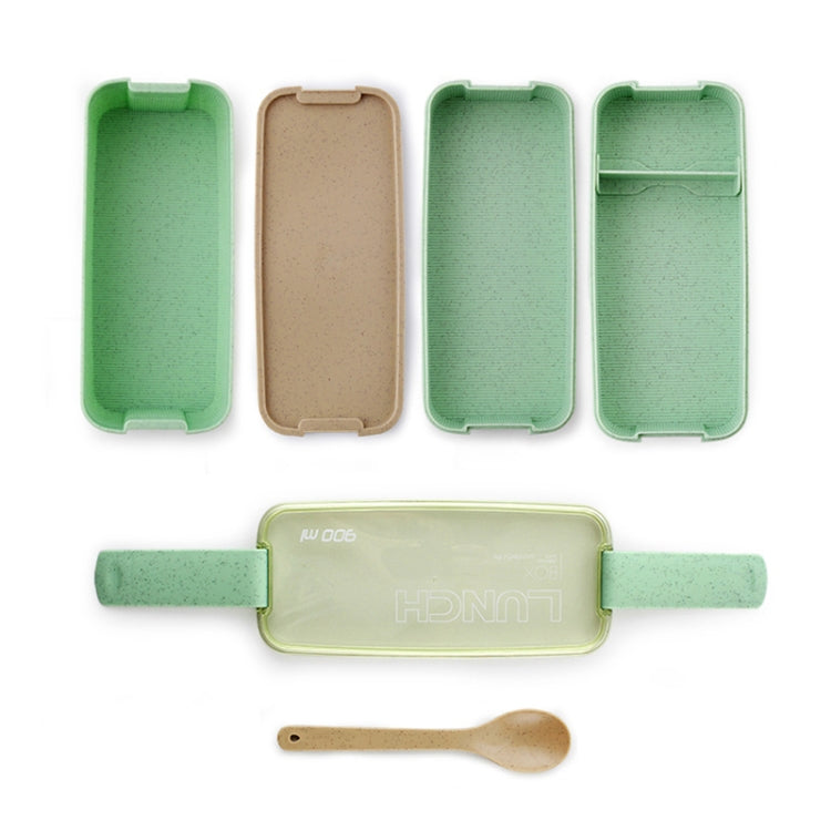 900ml 3 ชั้นกล่อง Bento กล่องอาหารกลางวันกล่องอาหารคอนเทนเนอร์ฟางข้าวสาลีวัสดุไมโครเวฟอาหารเย็นกล่องอาหารกลางวัน