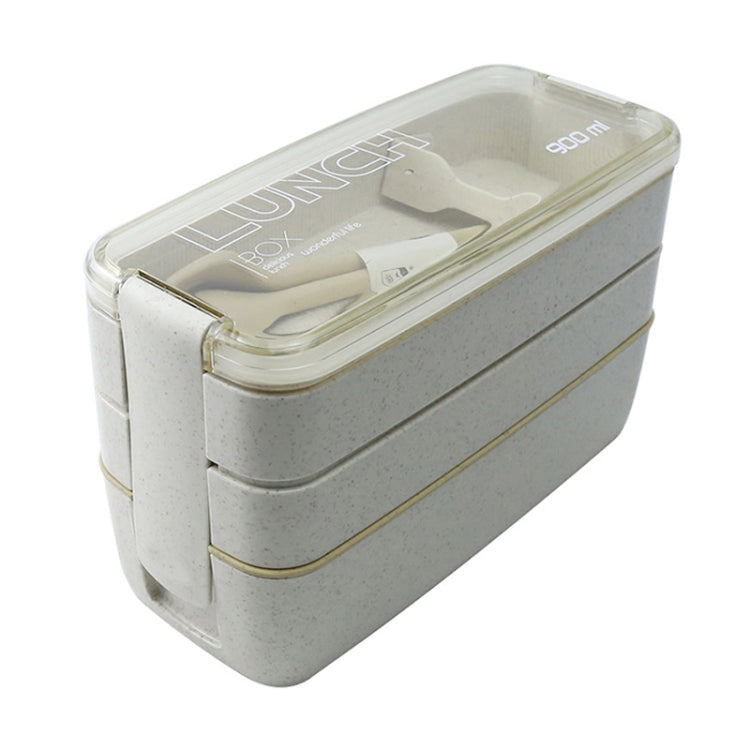 900ml 3 ชั้นกล่อง Bento กล่องอาหารกลางวันกล่องอาหารคอนเทนเนอร์ฟางข้าวสาลีวัสดุไมโครเวฟอาหารเย็นกล่องอาหารกลางวัน